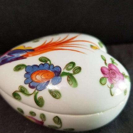 CHAMART Limoges Trinket Box Heart Shaped Bird of paradise and floral decoration - Estate Fresh Austin