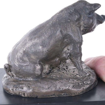 Charles M. Russell, Trigg Solid Sterling Silver Sow Pig Sculpture Limited Editio - Estate Fresh Austin