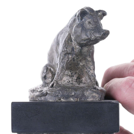 Charles M. Russell, Trigg Solid Sterling Silver Sow Pig Sculpture Limited Editio - Estate Fresh Austin