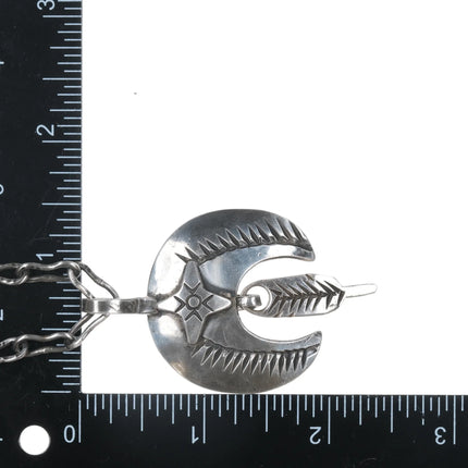 Chief Wolf Robe Hunt Acoma (1905-1977) silver necklace with pendant - Estate Fresh Austin