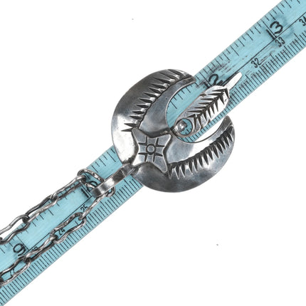 Chief Wolf Robe Hunt Acoma (1905-1977) silver necklace with pendant - Estate Fresh Austin