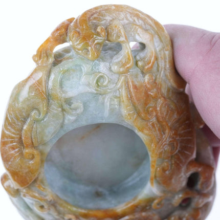 Chinese Carved Jadeite brush washer - Estate Fresh Austin