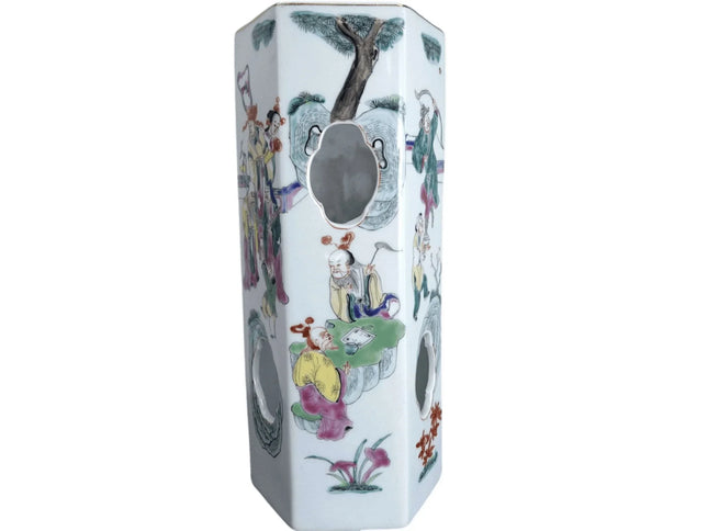 Chinese Hand Painted Republic Period Wig Stand - Estate Fresh Austin