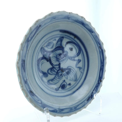 Chinese Ming Dynasty Plate Blue Underglaze 7" - Estate Fresh Austin