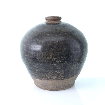 Chinese Ming Dynasty Storage Jar Brownware 6.75" tall x 6" wide - Estate Fresh Austin
