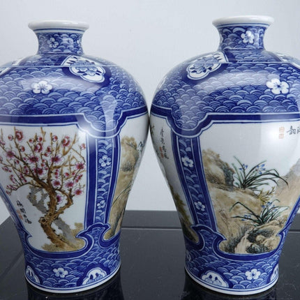 Chinese Proc period Porcelain Vases - Estate Fresh Austin