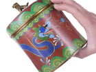 Chinese Republic Period cloisonne humidor with bronze foo lion handle - Estate Fresh Austin