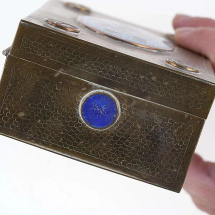 Chinese Republic Period Cloisonne mounted Brass Humidor - Estate Fresh Austin