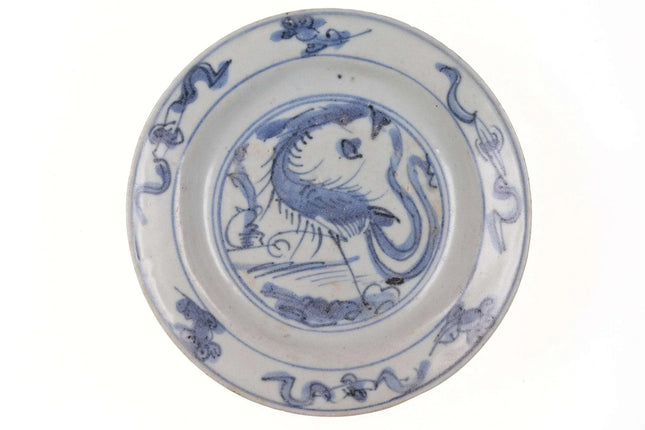 Chinese Wanli Ming Crane dish - Estate Fresh Austin