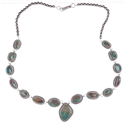 Chris Etsitty Navajo Sterling and chunky boulder turquoise necklace - Estate Fresh Austin