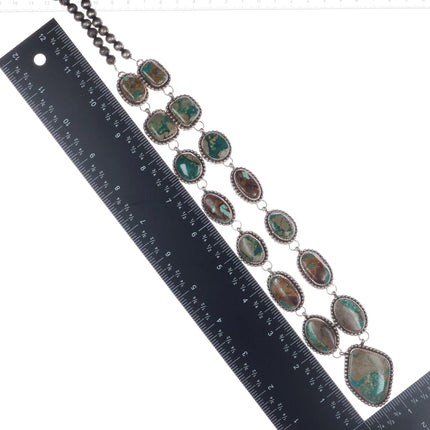 Chris Etsitty Navajo Sterling and chunky boulder turquoise necklace - Estate Fresh Austin