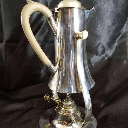 Christopher Dresser designed Hukin & Heath Art Nouveau Silverplate Spirit Kettle - Estate Fresh Austin
