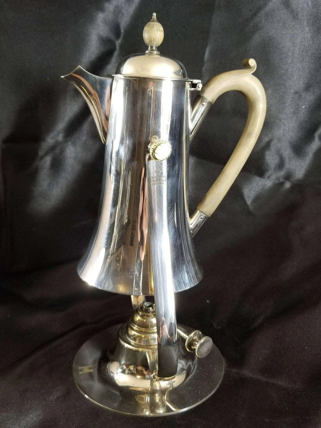 Christopher Dresser designed Hukin & Heath Art Nouveau Silverplate Spirit Kettle - Estate Fresh Austin
