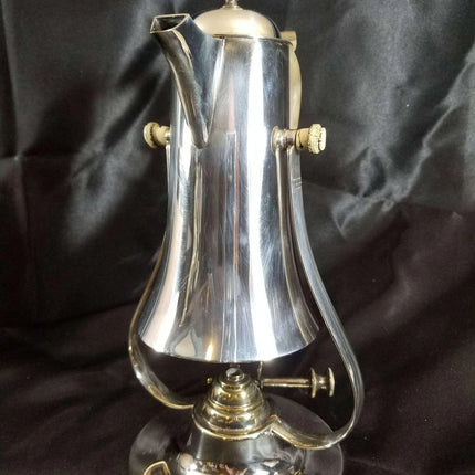 Christopher Dresser designed Hukin & Heath Art Nouveau Silverplate Spirit Kettle - Estate Fresh Austin