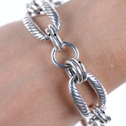 Chunky Retro Sterling link bracelet - Estate Fresh Austin