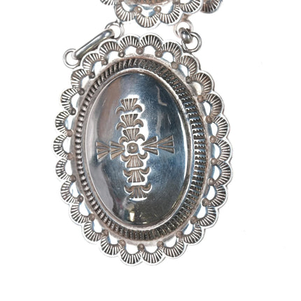 Clendon Pete Navajo for Rocking Horse Ranch sterling concho necklace - Estate Fresh Austin