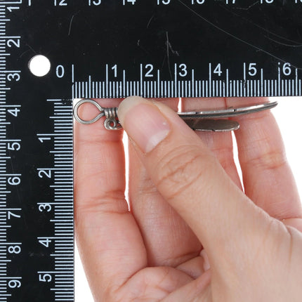 CM Navajo Delgarito Shop Sterling double Feather pendant - Estate Fresh Austin