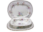 Coalport Churchill Grey Transferware, Handpainted Multicolor Flowers, Gold trim - Estate Fresh Austin