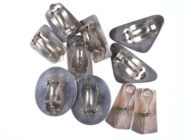 Collection Native American/Southwestern sterling clip-on earrings - Estate Fresh Austin