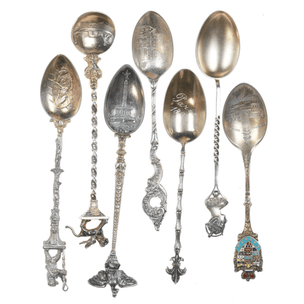 Collection of Antique Stering and 800 silver demitass spoons - Estate Fresh Austin