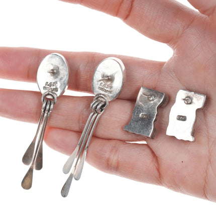 Collection of southwestern and Native American sterling earrings - Estate Fresh Austin