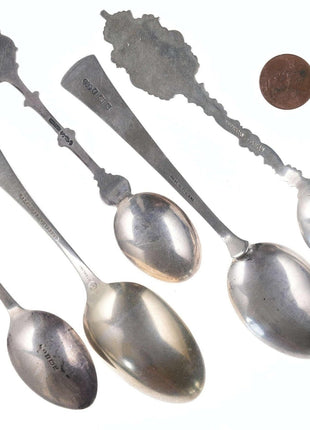 Collection sterling Enamel souvenir spoons from everywhere - Estate Fresh Austin