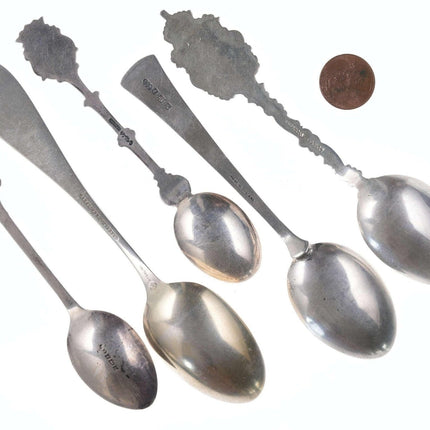 Collection sterling Enamel souvenir spoons from everywhere - Estate Fresh Austin