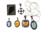 Collection vintage sterling pendants with necklace - Estate Fresh Austin
