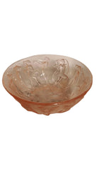 Consolidated Dancing Nymphs Pink Satin Berry Bowl Women Period Art Deco Dep - Estate Fresh Austin