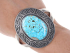 Daniel Benally Navajo Tufa Cast sterling turquoise cuff bracelet - Estate Fresh Austin