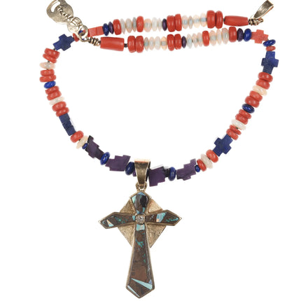 Danny Romero Yaqui (1954-2018) 14k Gold Diamond, Tanzanite, Opal, sugilite Necklace - Estate Fresh Austin