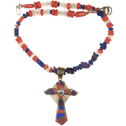 Danny Romero Yaqui (1954-2018) 14k Gold Diamond, Tanzanite, Opal, sugilite Necklace - Estate Fresh Austin