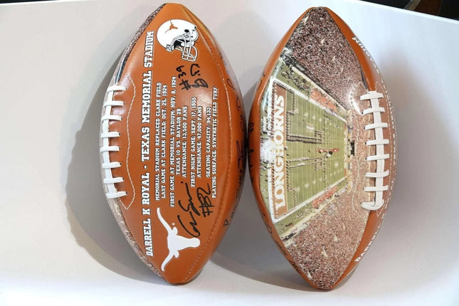 Darrell Royal Texas Memorial Stadium 4 Time National Championships Signed Footba - Estate Fresh Austin