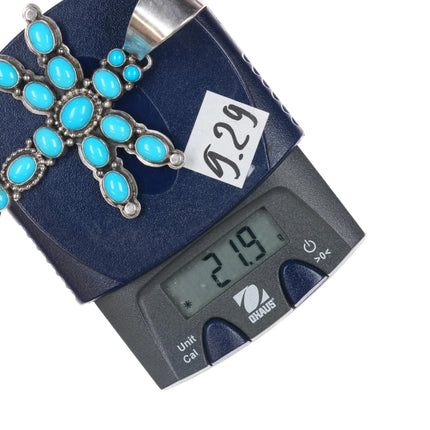 Darrin Livingston Navajo Sterling Sleeping Beauty turquoise Dragonfly pendant - Estate Fresh Austin