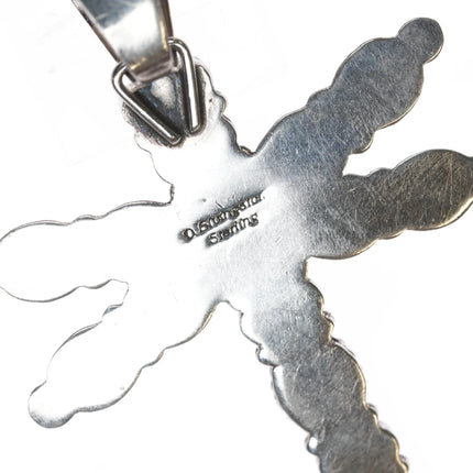Darrin Livingston Navajo Sterling Sleeping Beauty turquoise Dragonfly pendant - Estate Fresh Austin