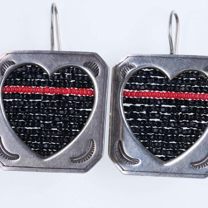 Daslin Southwestern Sterling beaded hearts earrings - Estate Fresh Austin