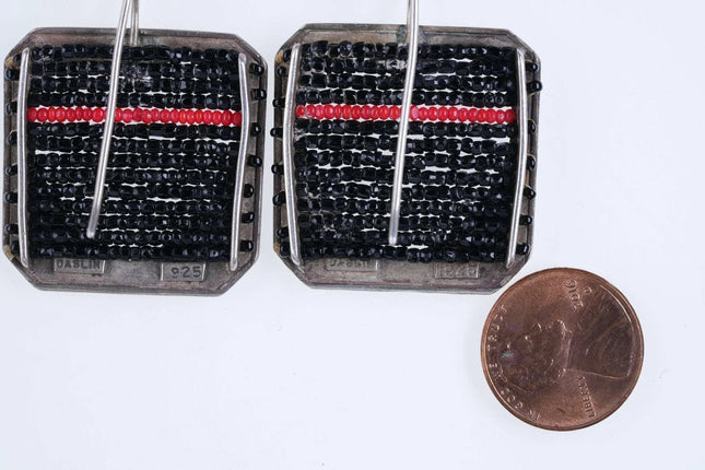 Daslin Southwestern Sterling beaded hearts earrings - Estate Fresh Austin