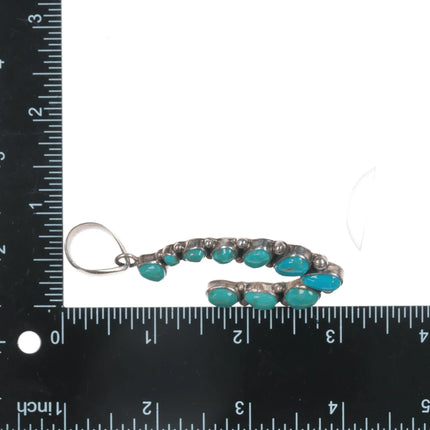 Davey Morgan Navajo Sterling turquoise cluster pendant - Estate Fresh Austin