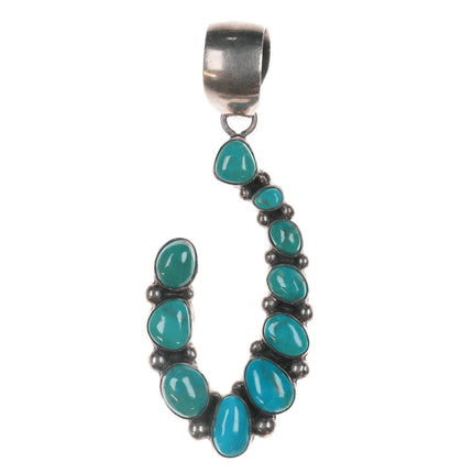 Davey Morgan Navajo Sterling turquoise cluster pendant - Estate Fresh Austin