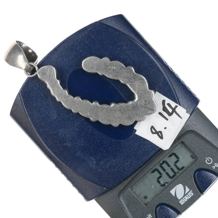 Davey Morgan Navajo Sterling turquoise cluster pendant - Estate Fresh Austin