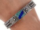 David Reeves navajo Sterling Spiderweb turquoise/lapis cuff bracelet - Estate Fresh Austin