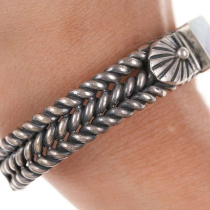 David Reeves navajo Sterling Spiderweb turquoise/lapis cuff bracelet - Estate Fresh Austin