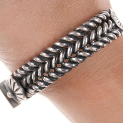 David Reeves navajo Sterling Spiderweb turquoise/lapis cuff bracelet - Estate Fresh Austin