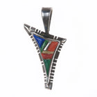 David Tune Creek/Navajo Sterling multi-stone cobblestone inlay pendant - Estate Fresh Austin
