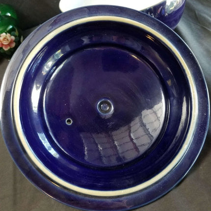 Denby Baroque Cobalt Blue Art Nouveau Covered Casserole 2 qt England Discontinue - Estate Fresh Austin