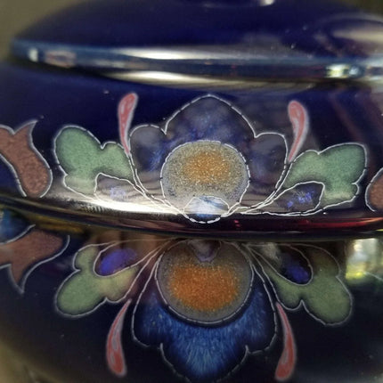 Denby Baroque Cobalt Blue Art Nouveau Covered Casserole 2 qt England Discontinue - Estate Fresh Austin