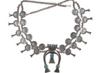 Dene Tsosie Bini Navajo Silver and turquoise 1940's dimes squash blossom necklace - Estate Fresh Austin
