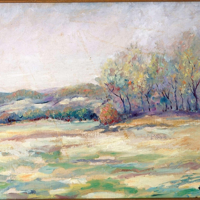 Dewey Bradford (1896 - 1985) Austin Texas Landscape c1920's Oil on Canvas Board - Estate Fresh Austin