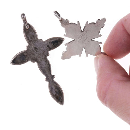 Dishta Zuni and other Native American Sterling silver cross pendant - Estate Fresh Austin
