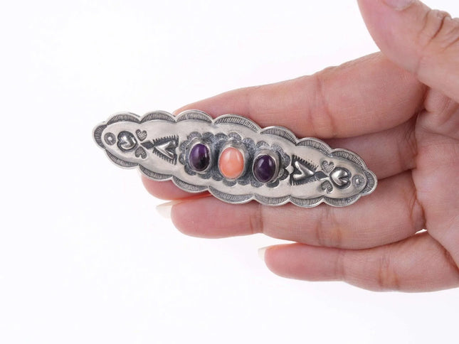 Don Lucas Southwestern sterling coral, and Sugilte Hatpin - Estate Fresh Austin